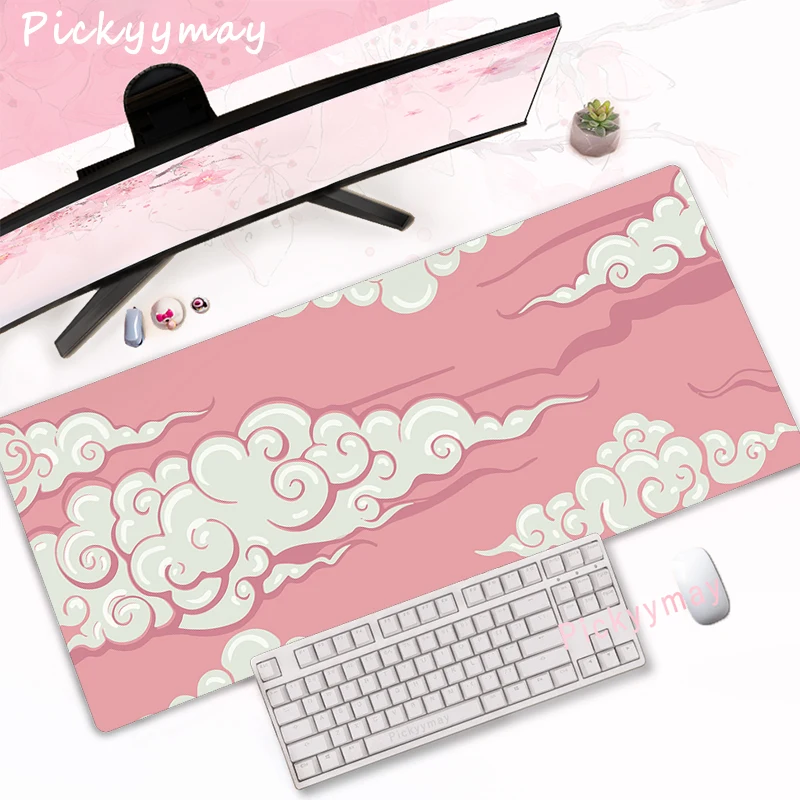 Alfombrilla de ratón con flores de cerezo rosa, mesa de ordenador para el hogar, alfombrilla de ratón grande para Pc, teclado artístico Sakura, alfombrilla de escritorio, accesorios de oficina