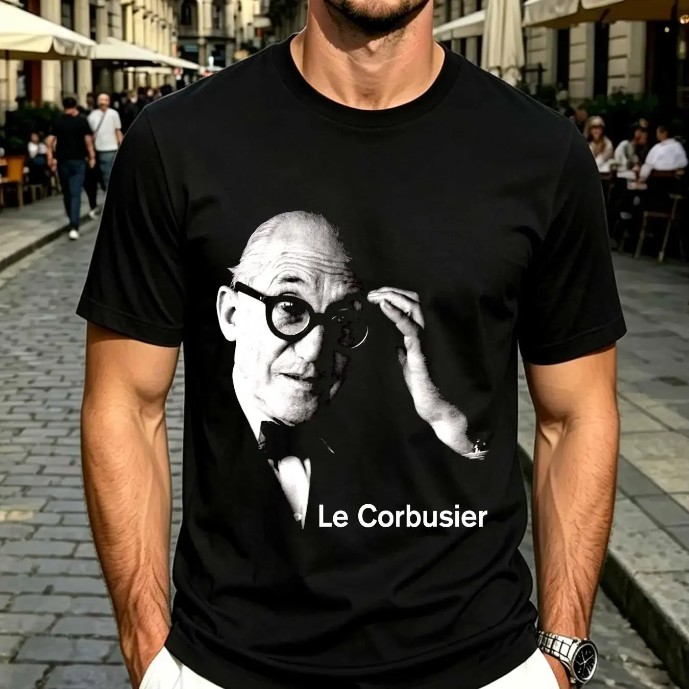 washed T Shirt Le Corbusier Architect Iconic Modernist Design long or short sleeves vintage Washed Slightly Soft Stylish