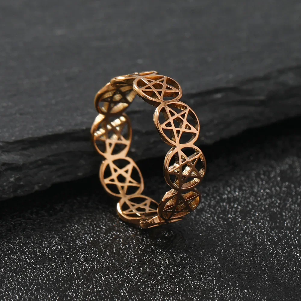 Women's Pentacle Ring in Gold, Silver, and Rose Gold