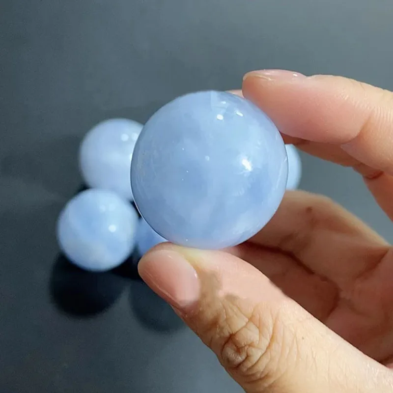 كرة كريستال سيليستيت زرقاء طبيعية كرة سيليستين كرة الريكي شفاء كوارتز فنغشوي ديكور المنزل مع حامل خشبي #3