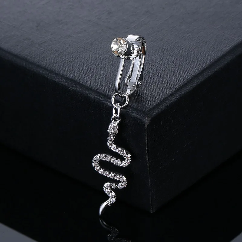 New Snake Fake Belly Ring Butterfly Fake Belly Piercing Butterfly Clip on Umbilical Navel Fake Pircing Cartilage Earring Clip