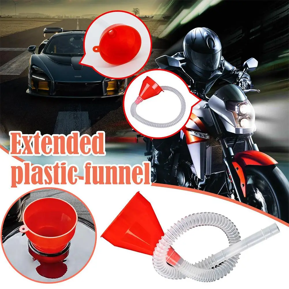 Car Refueling Funnel with Detachable Long Hose Flexible Extension Engine Oil Filling Tool For Motorcycle Auto