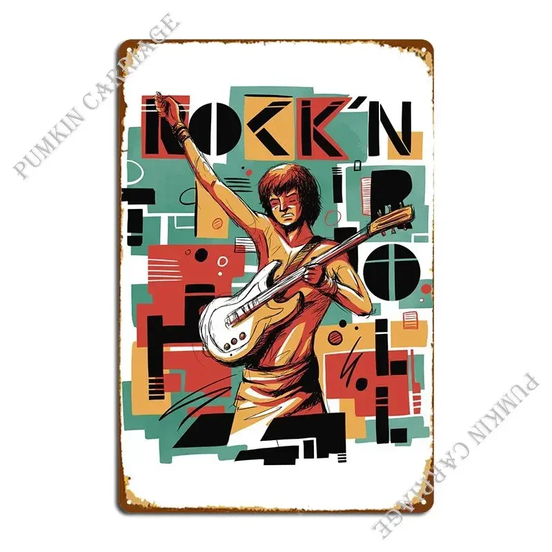 Rock N Roll Musician Metal Signs Pub Mural Cinema Wall Decor Club Tin Sign Poster