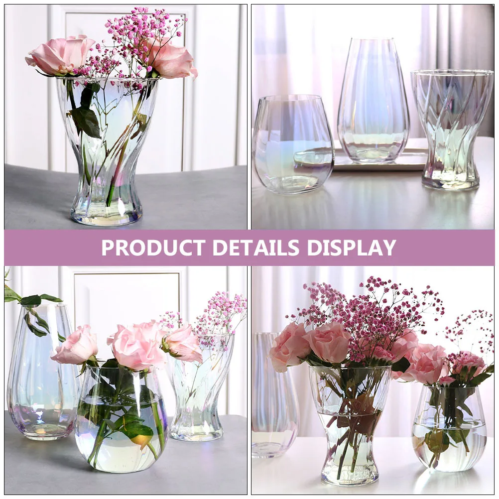 

1Pcs Nordic Style Glass Vase Decorative Flower Bottle Unique Shape Vase for Home Decor Flower Bottle Home Decor