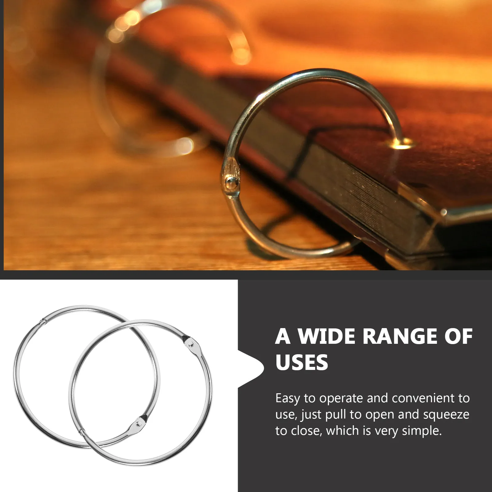 12Pcs Flexible Book Rings Rustproof Iron Material Portable Lightweight Metal Rings for Diary Binding Key Ring Clips Index Card
