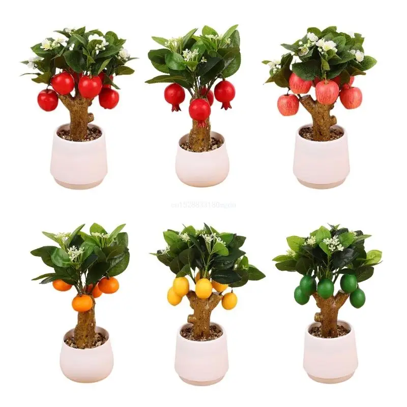 

Realistic Simulation Fruit Tree Stem Faux Fruit Display for Window Decoration Dropship