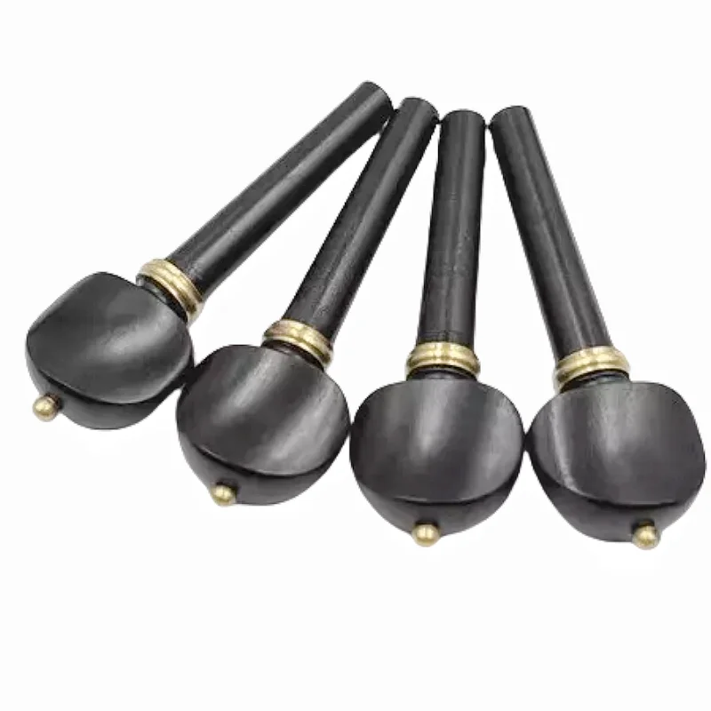 4 ชิ้นชุดไวโอลินหมุดไม้มะเกลือทองเหลือง 4/4 Fiddle ไวโอลินจูนหมุดจูนเนอร์คีย์