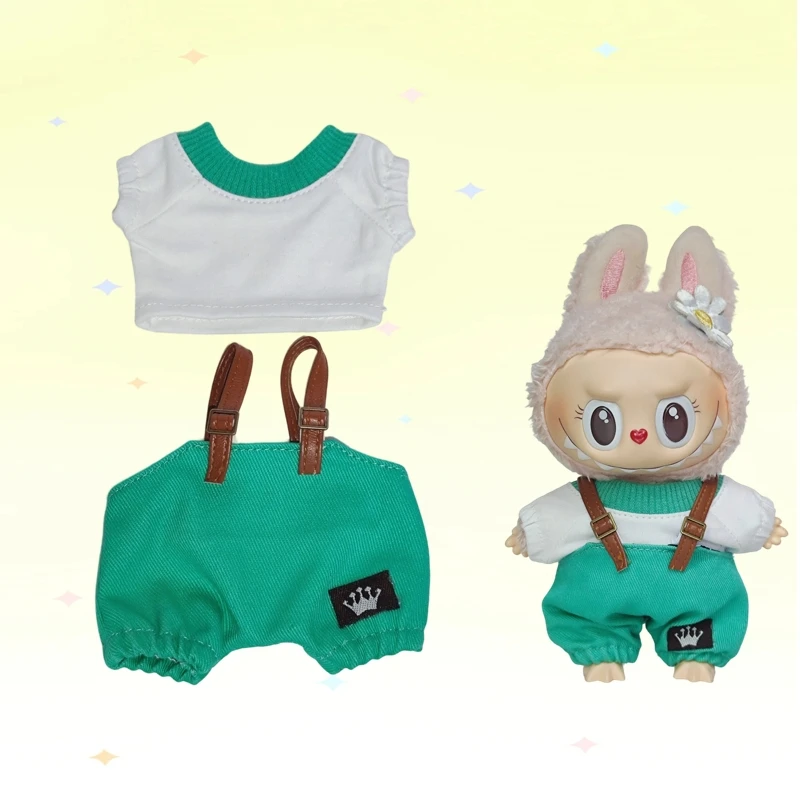 Per 17 centimetri Labubus Mini Vestiti per le Bambole Vestito Cappello Borsa Vestiti Scarpe Labubu II Accessori per Bambole Coltiva Seduta Gioco di Partito Giocattoli