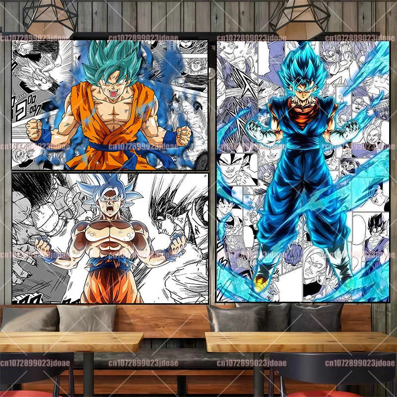 Anime Dragon Ball Z Goku Vegeta Gohan HD cartel decoración de pared pintura innovación creativa dormitorio gimnasio arte Decoración
