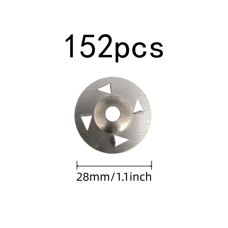 152 pcs 28mm Iron Tile Washers, Four Claw Anti-Slip Design for Wall Construction, Multipurpose, Versatile
