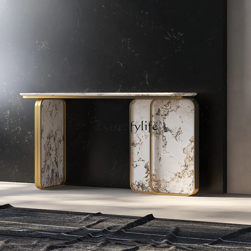 Console Modern Minimalist Entrance Foyer Entrance Cabinet Marble a Long Narrow Table Home Living Room Console Tables