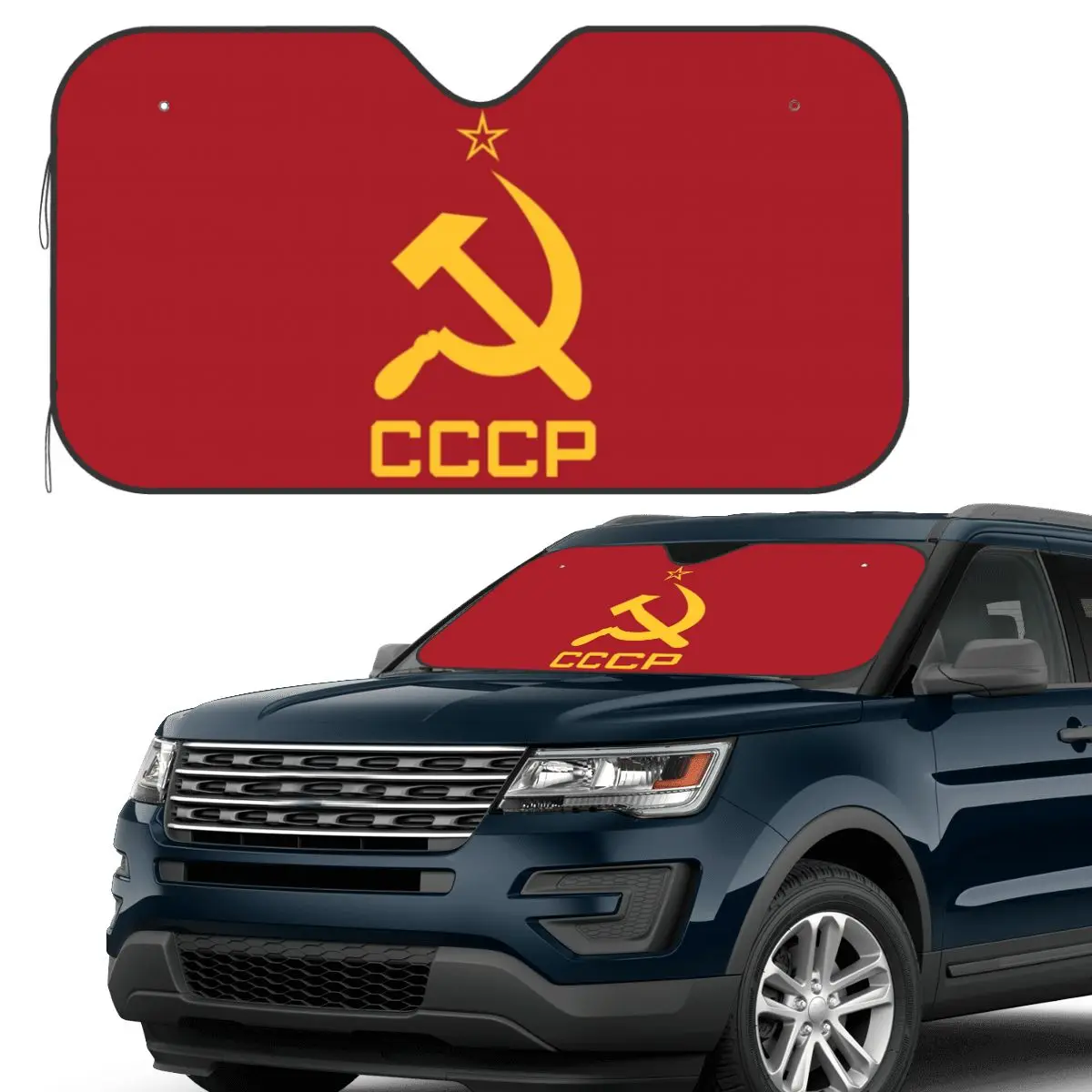 

CCCP Star-Soviet-Union USSR Sunshade Windscreen Car Front Windshield Window Sun Visor Accessories Covers