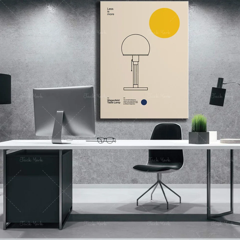 Poster Wagenfeld Table Lamp Wilhelm Wagenfeld Minimal Furniture Bauhaus Design Print