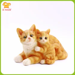 3D Orange Cat Silicone Cake Chocolate Baking Sugarcraft Mould Fondant Decor Soap Wax Mold