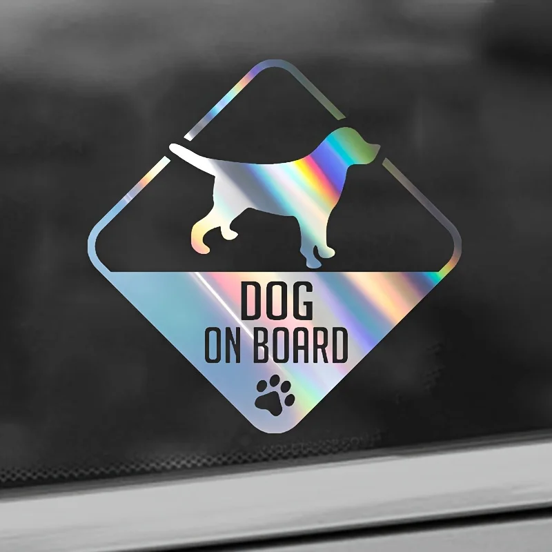 1 unidad de pegatina de vinilo para coche con diseño de perro a bordo, para manija de puerta, accesorios decorativos de moda para coche
