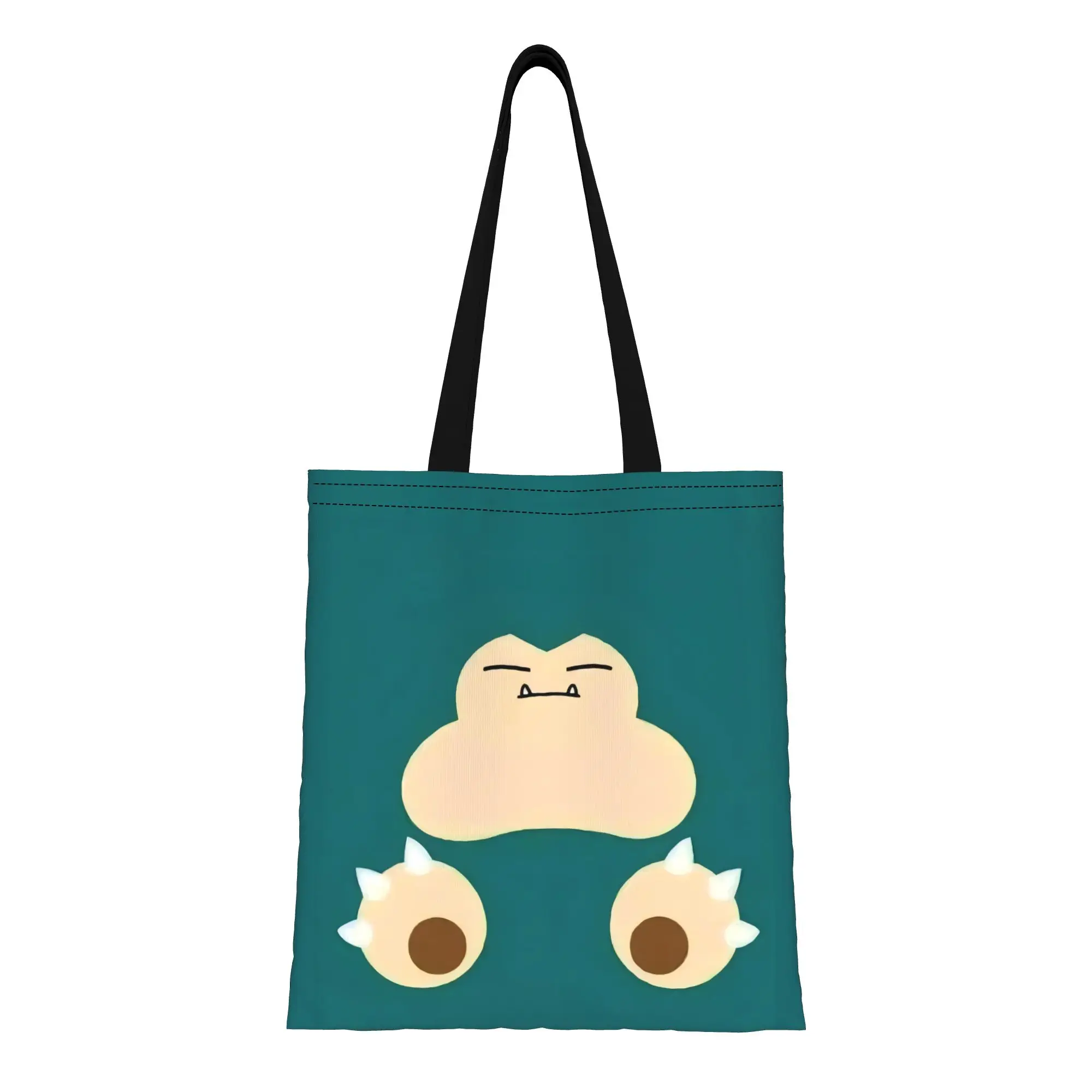 

Snorlax Pokemon Canvas Tote Bag Perfect for Grocery Women's Top-Handle Bags