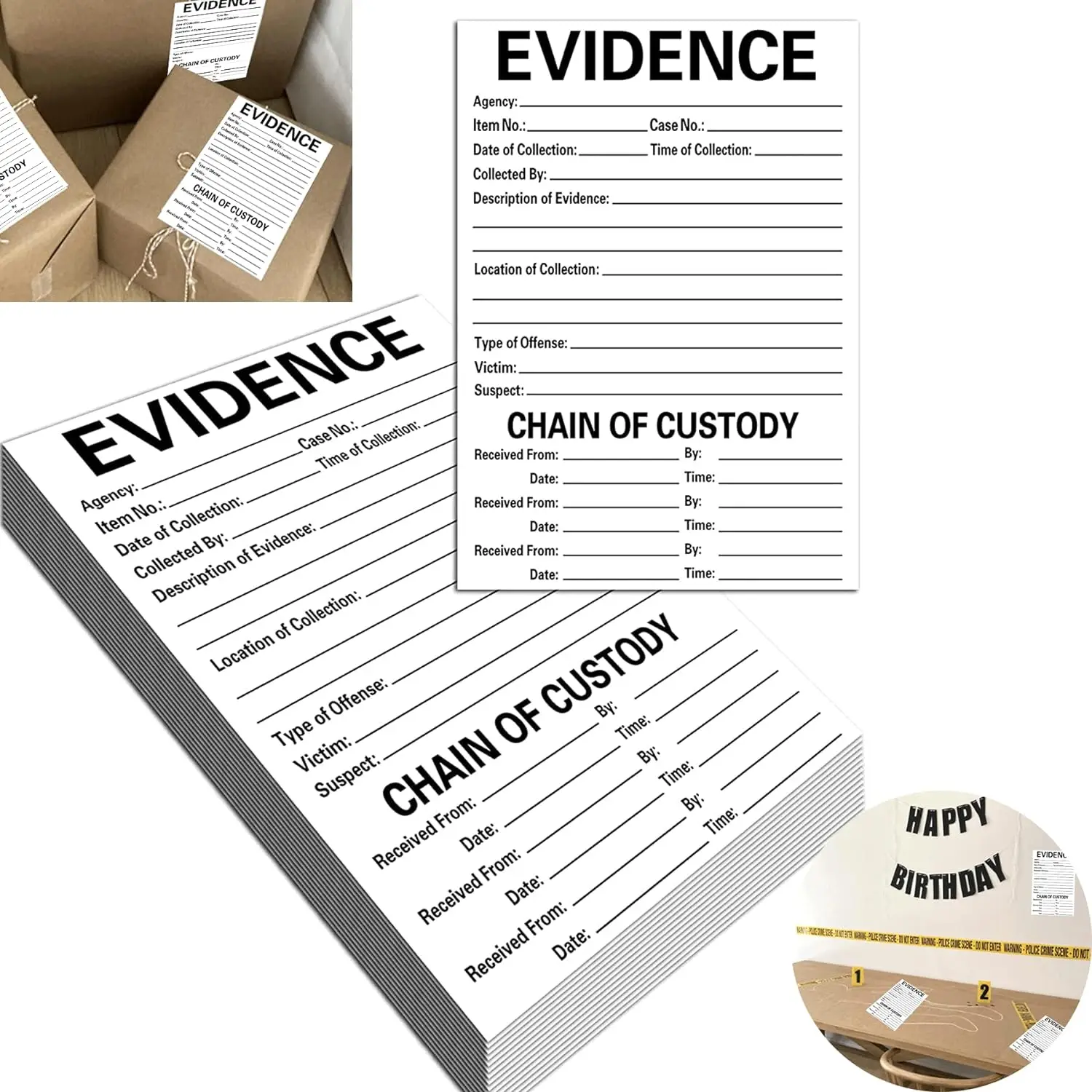 4 *6 Inches Adhesive Evidence Label Stick on Evidence Stickers Evidence Labels Per Pack For Forensics Class 100pcs