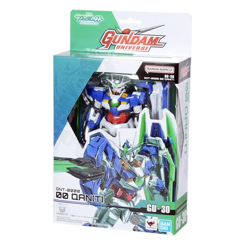 Original Genuine Bandai Anime GUNDAM 00 QAN[T] GU-30 GUNDAM UNIVERSE Model Toys Action Figure Gifts Collectible Ornaments Boys