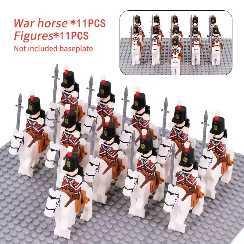 10pcs Napoleontische Wars Militaire Soldaten Bouwstenen WW2 Mini Figuren Franse Britse Fusilier Geweren Wapens Speelgoed Voor Kinderen