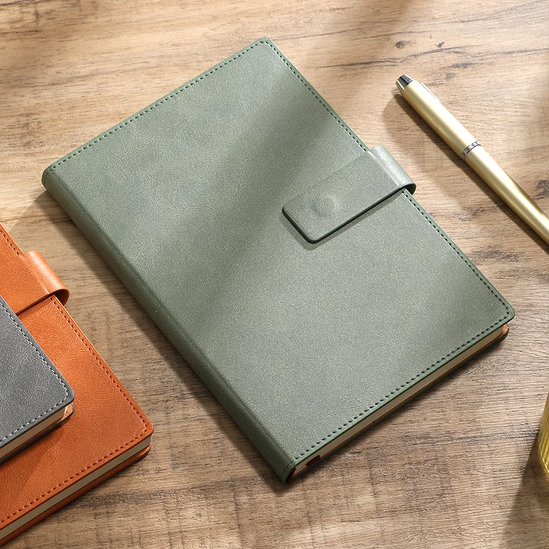 A5 Business Notebook Color-Changing PU Leather Journal with Magnetic Buckle 256 Lined Pages Office Diary for Business And Office