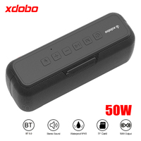 XDOBO X7 50W Portable Wireless Speaker IPX5 Waterproof Outdoor Bluetooth 5.0 Speakers Support AUX TF Card Inputs Subwoofer