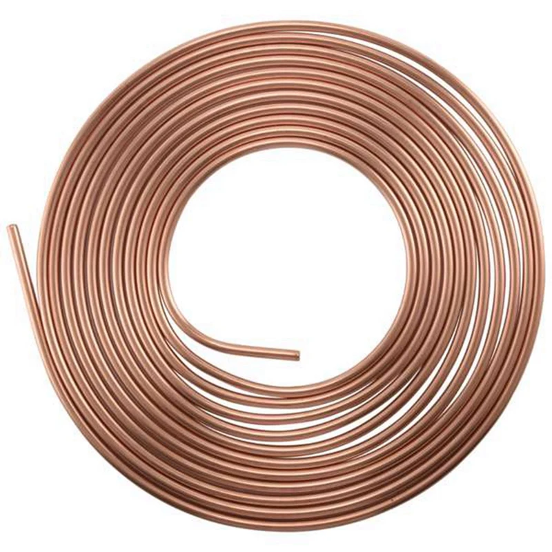 

2Pcs 25FT 7.62M Tube Nuts Car Roll Tube Coil Of 1/4 Inch OD Copper Nickel Brake Pipe Hose Line Piping Tube Tubing