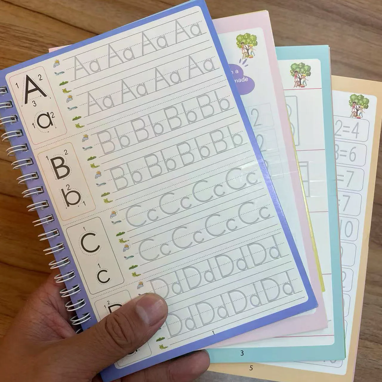4 Books/set Magic Copybook Reusable Practice Writing Pen Groove Alphabet Wordpad drawing english Words Calligraphy