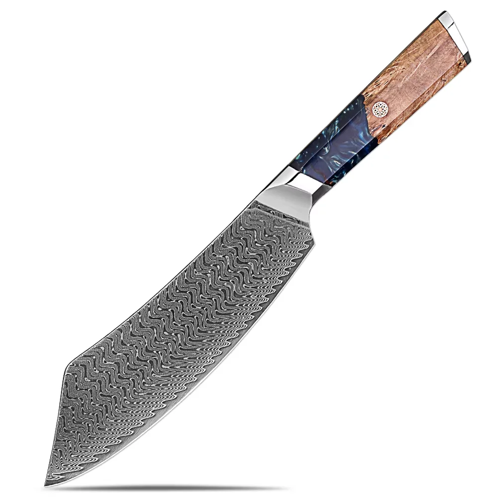 Professional Kitchen Knife Damascus Steel Butcher Knife, 8 Inch Cleaver Knife Ultra Sharp Chef Knife for Meat Vegetables Cutting