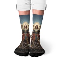 Novelty St. Michael Angel Mythology Art Men's Socks Soft Comfortable Casual Fashion Sports Socks Crazy Party Festival Fun Gift