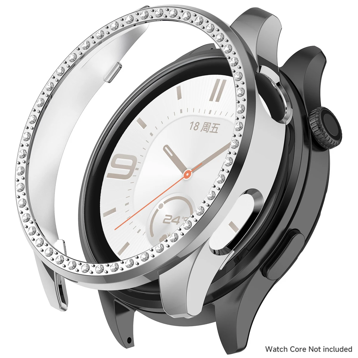 Bling Protective Case for Xiaomi Watch S5: PC Encrusted Shiny Diamond Cover Bumper (No Glass) - for Xiaomi Watch S5 Accessory