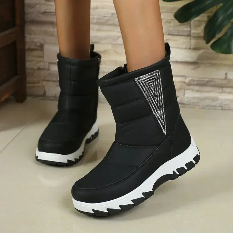 

Women Thick Plush Waterproof Snow Boots Women Winter Thick Plush Platform Ankle Boots Woman Comfortable Non Slip Cotton Shoes