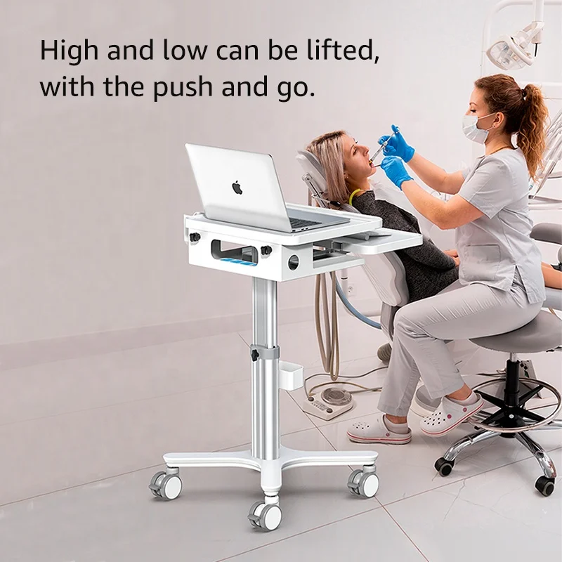 MTO 3 Mobile Nursing Cart Laptop Computer Compatible Medical Trolley for Hospital  Laboratory Use