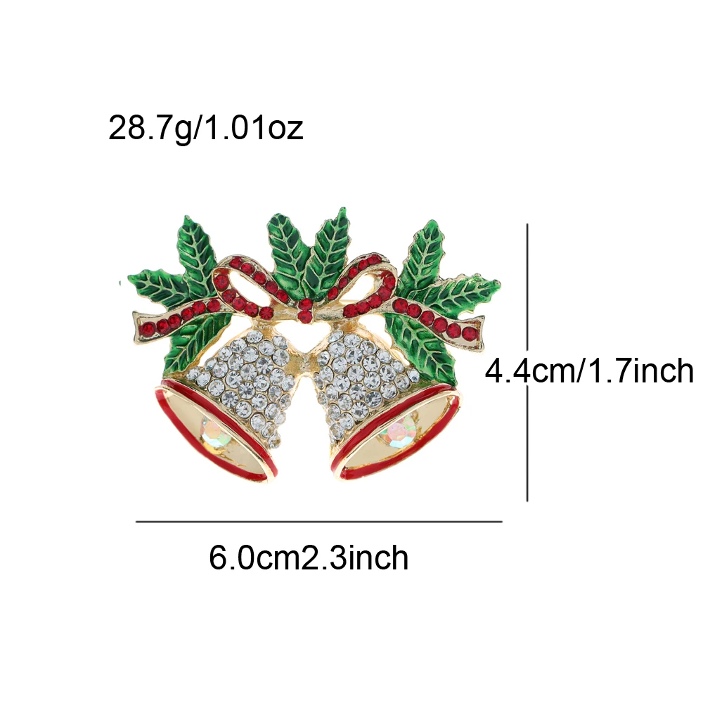 CINDY XIANG Rhinestone Christmas Bell Brooch Large Fashion Festivel Pin 2 Colors Available Factory Sale Home Ornament