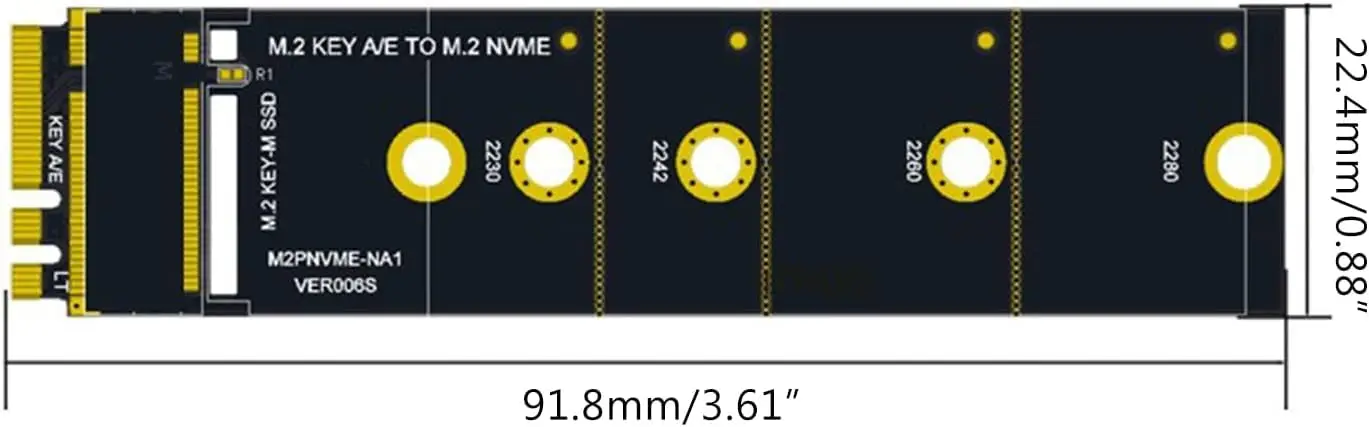 Wireless M.2 A/E Key Slot To M.2 M Key Wifi Bluetooth-compatible Adapter For NVMe PCI Express SSD Port