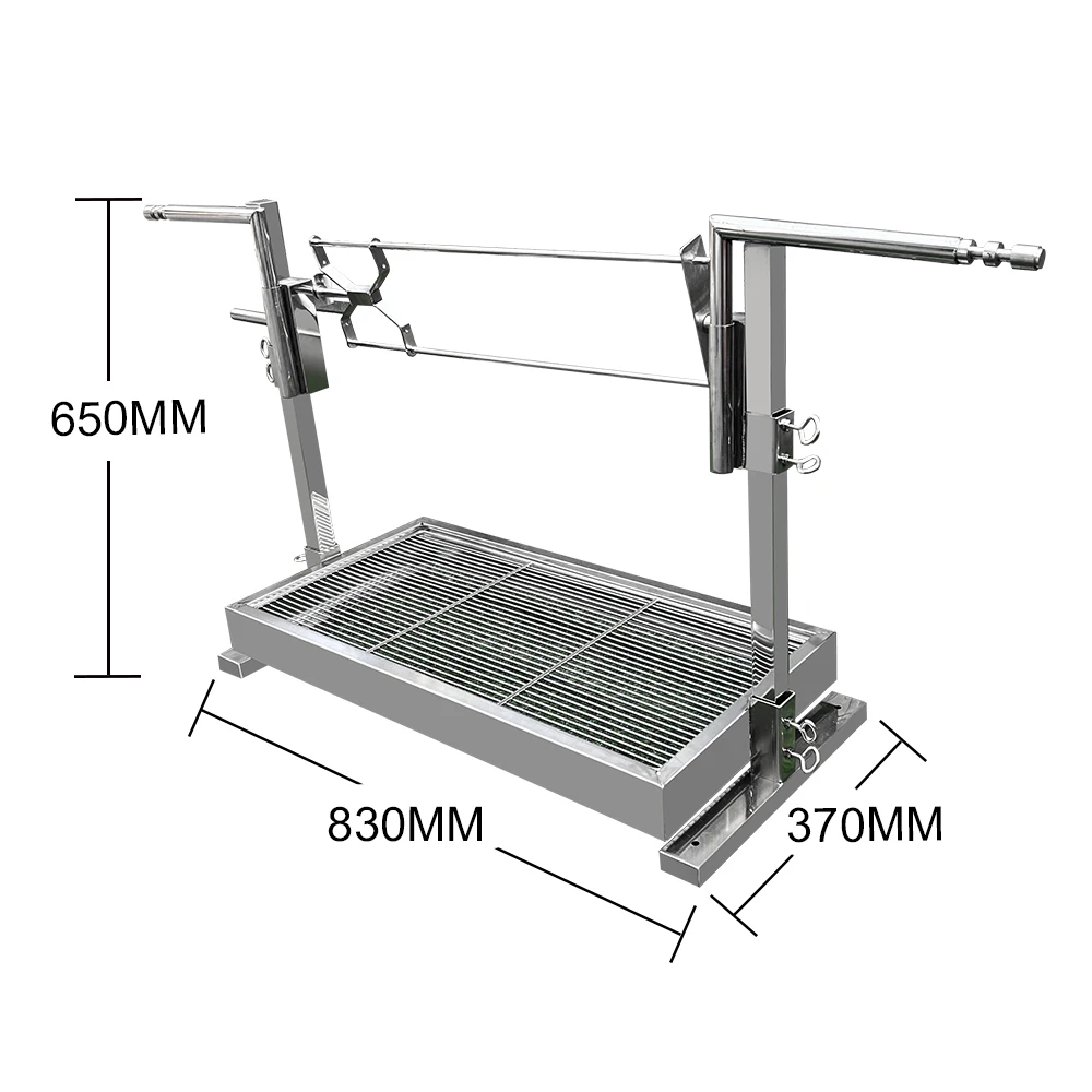 Factory Custom Customized Camping BBQ Grill Stove Portable Stainless Steel Bbq Rotiserie Santa Maria Smoker Outdoor Kitchen