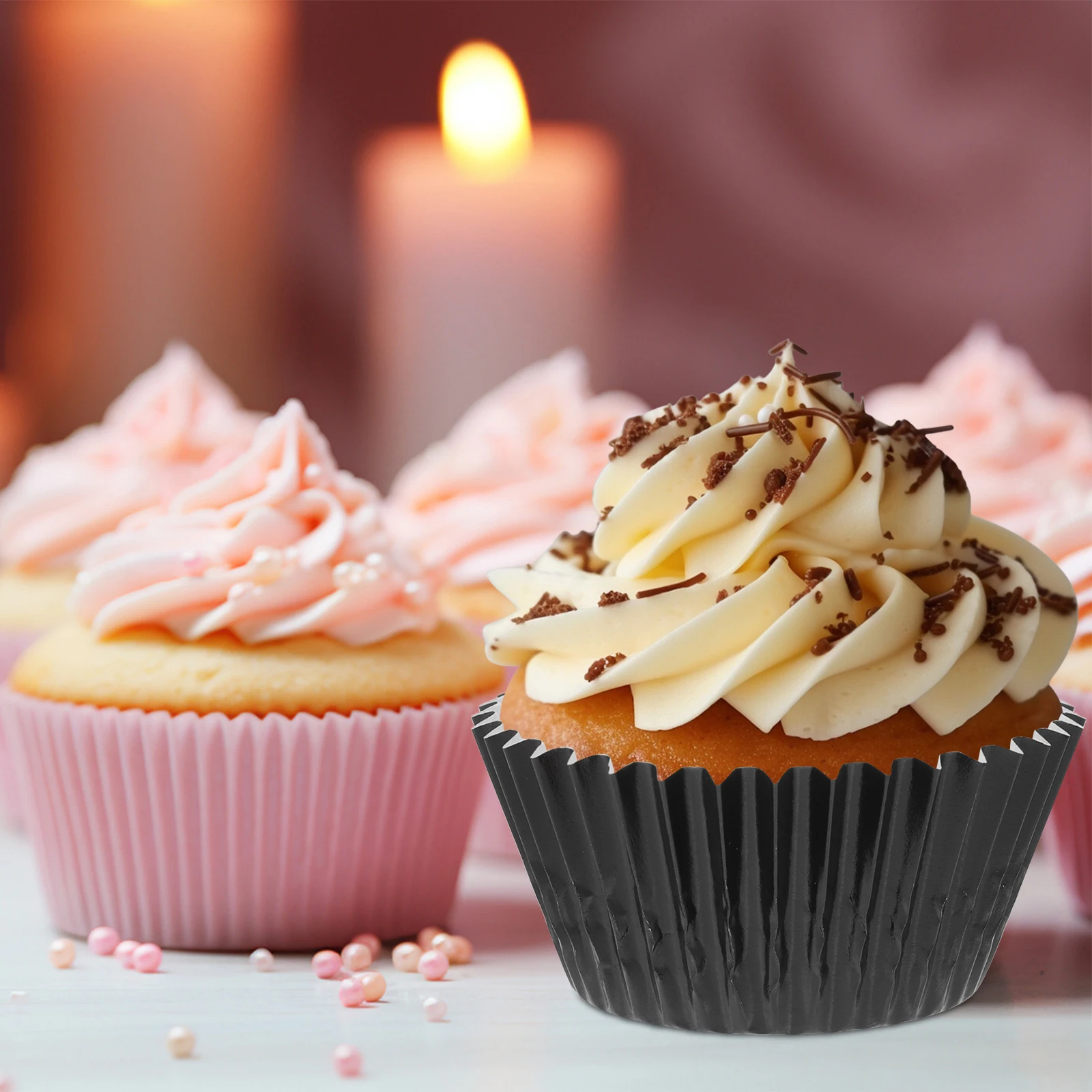 

100pcs Cake Cups Aluminum Foil Liners Versatile Use Reliable Material Reusable Cupcake Baking Supplies Muffin Pan Liners Mini