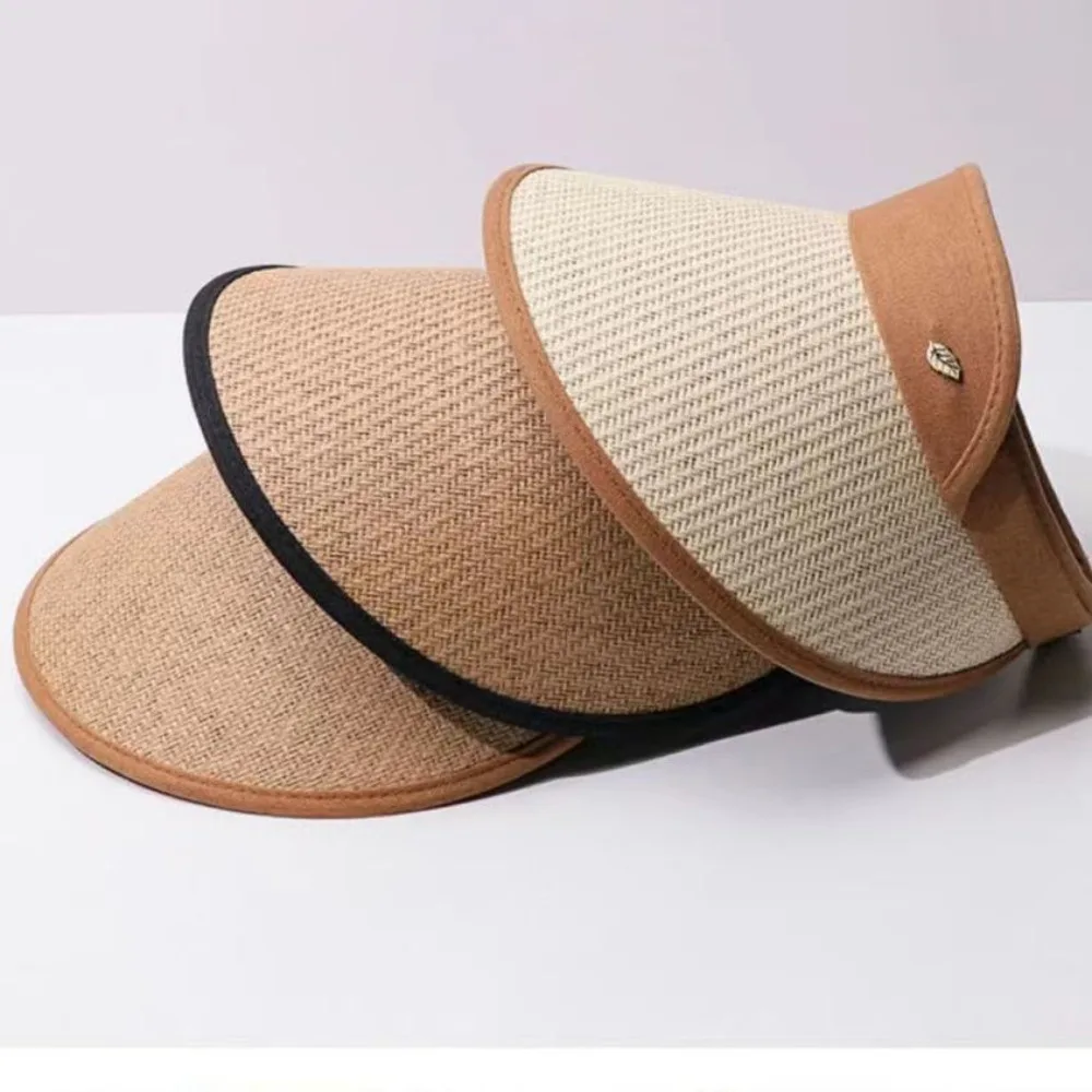 Summer Breathable Sun Hat Empty Top Hat Visor Caps Outdoor Sports Tennis Golf Running Bicycle Adjustable Sunshade Hat