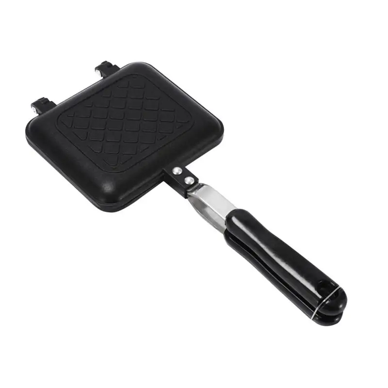 Double Sided Sandwich Pan Non-Stick Foldable Grill Frying Pan For Bread Toast Breakfast Machine Waffle Pancake Kitchen Supplies