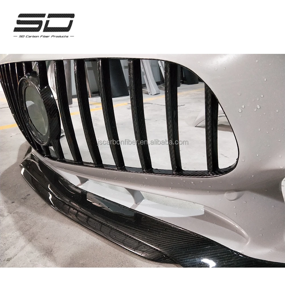 Carbon Fiber Body Kit Car Front Rear Bumper Lip  Modified To PD Style For Mercedes AMG GT