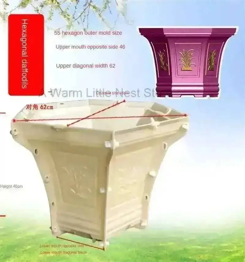 Mold European Cement Flower Pot Reusable Homemade Pot Tall Orchid Pot Concrete Cast-in-place Bonsai Plastic Construction Mold