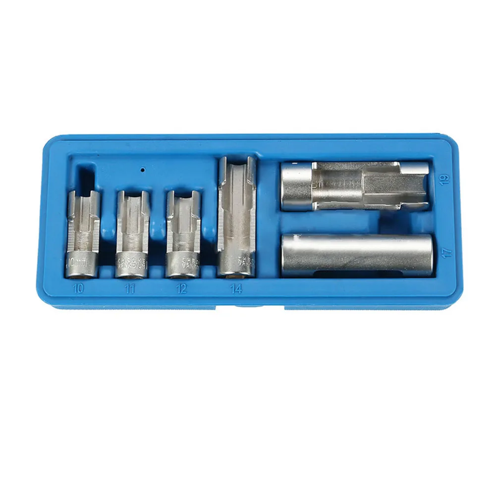 10mm-19mm Hex Groove Socket Set For Diesel Fuel Line Oil Pipe Disassembly Oxygen Sensor Removal Wrench Tool Kit