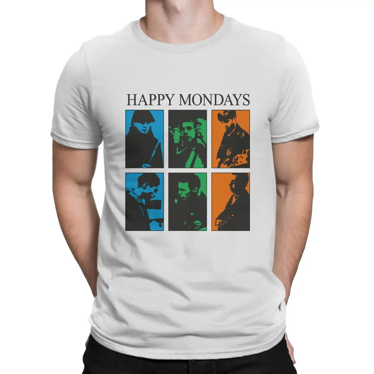 Happy Mondays Men's TShirt 1960s Folk Music Club Distinctive T Shirt Original Streetwear New Trend oversized tshirt men clothing