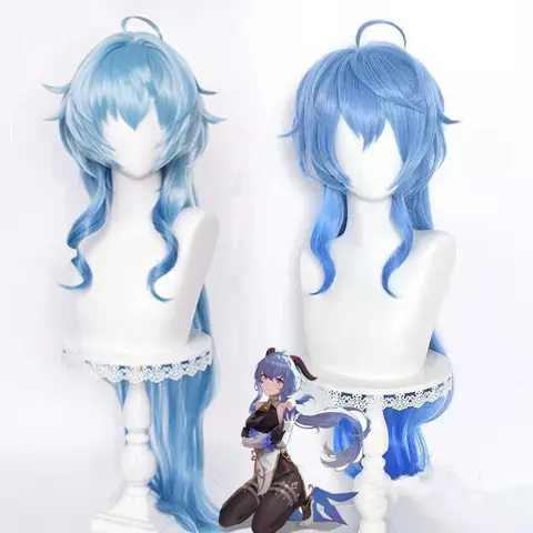 Ny Ganyu Cosplay Peruk Genshin Impact Ganyu Cosplay Peruk Lång Blå Gradient Peruk Med Lugg Trimmad Värmebeständigt Hår Söta Peruker 10 best sales Genshin Impact-cosplay - №5