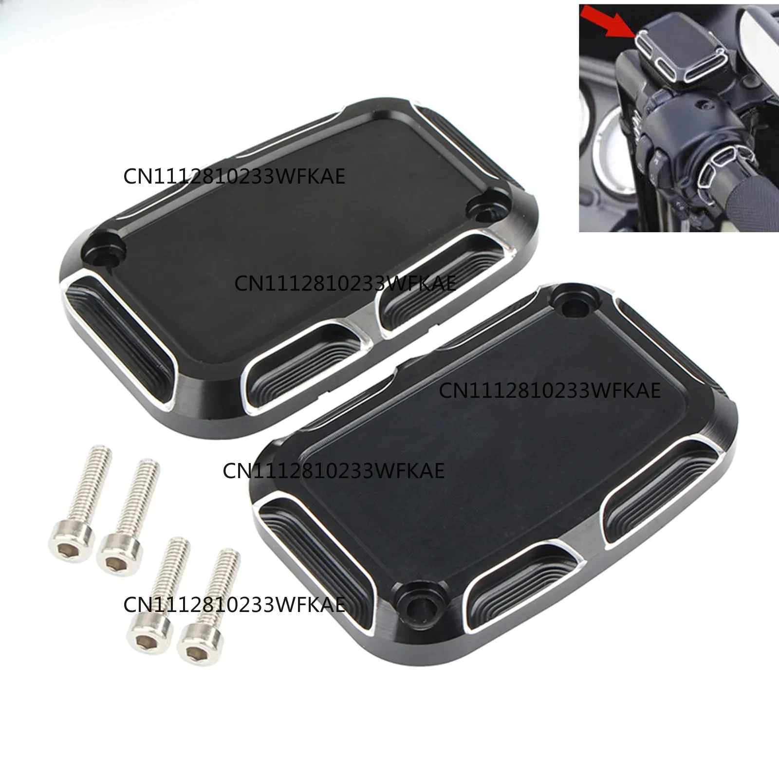 Motorcycle CNC Brake Reservoir Master Cylinder Cover F&R For Harley Touring Road King Street Electra Glide Ultra V-Rod Night Rod