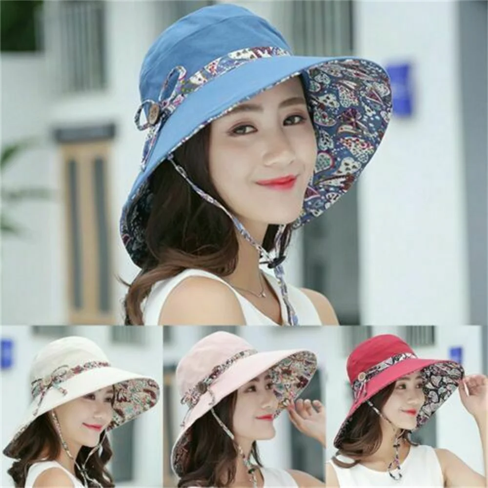 Fashion Women Summer Wide Brim Hat Holiday Travel Beach Sun Hats Bowknot Folding Straw Hat Lady Outdoor Floppy Caps Panama Hats