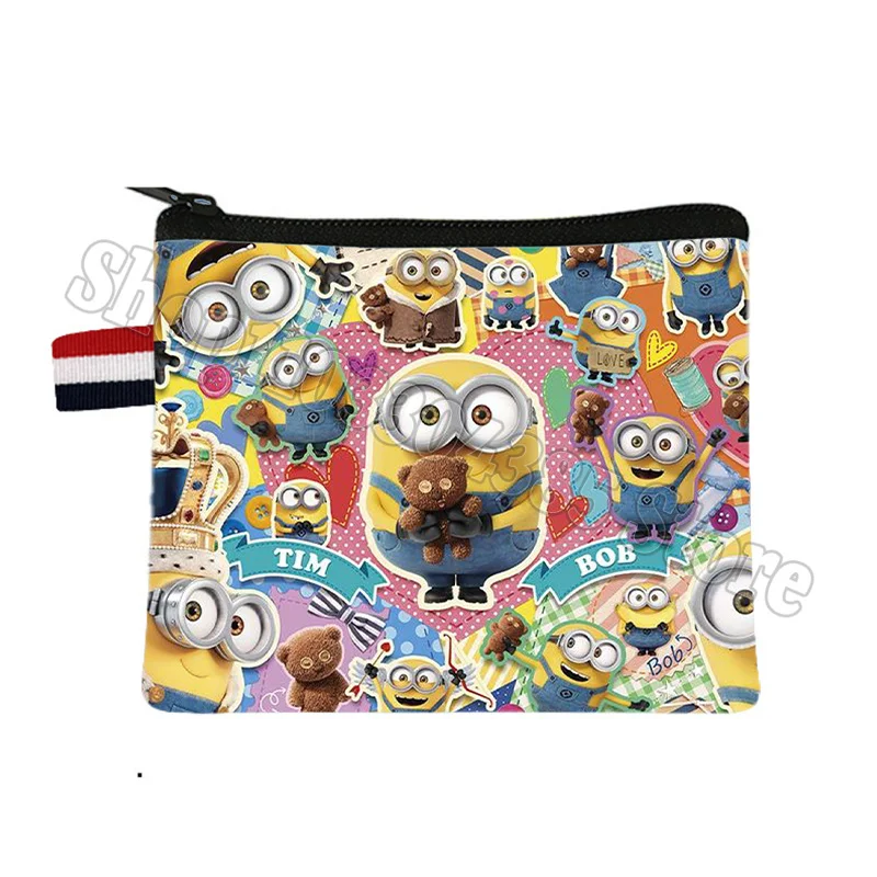 Minions Münzbörse für Kinder Anime 3D-Druck Geldbörse Schul-Clutch Modische Reisebörse Jungen Mädchen Geburtstagsgeschenk