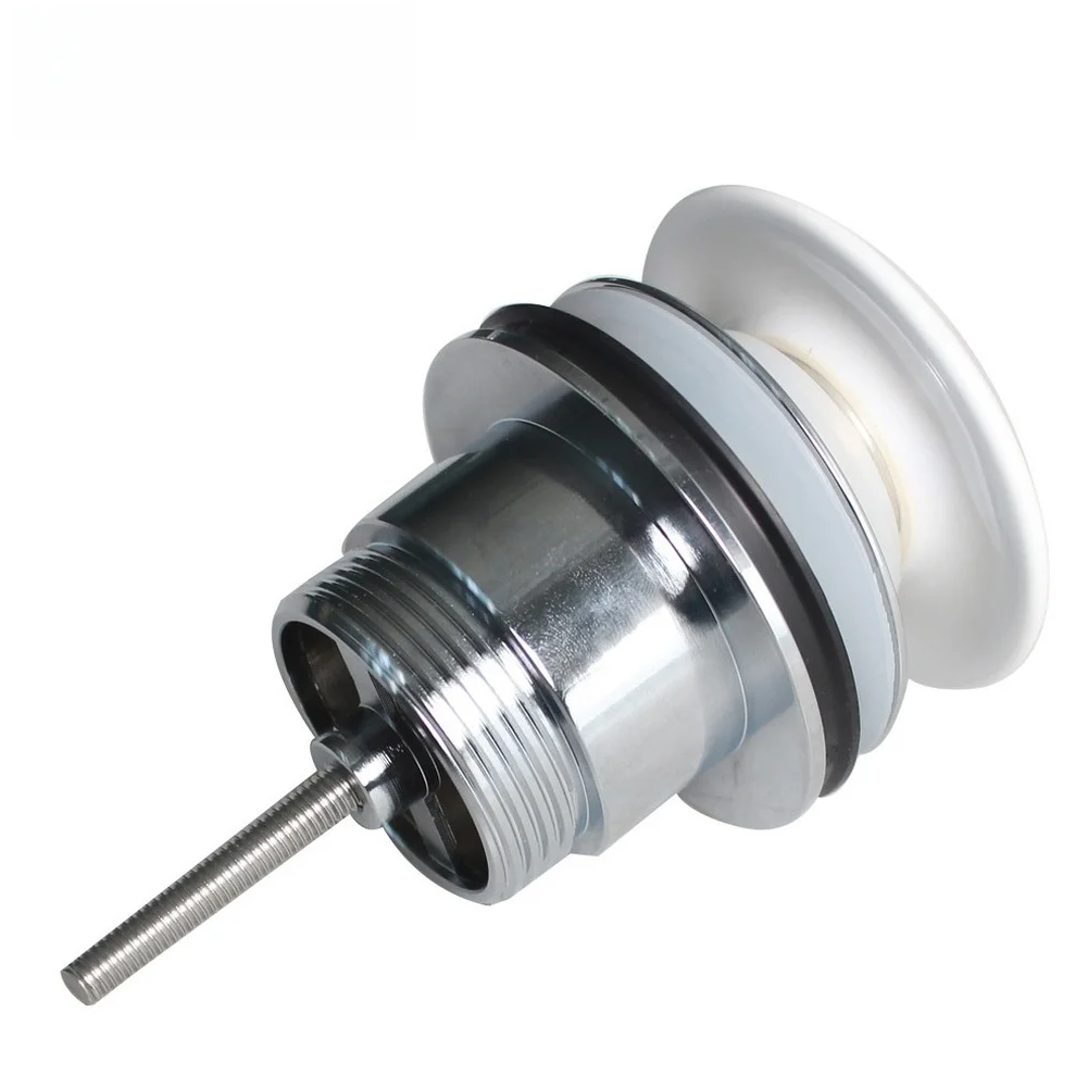 Bathroom Sink Drain Pop-Up Drain Filter Wash Basin Sink Strainer Kitchen Bathtub Stopper Push-and-release Type White