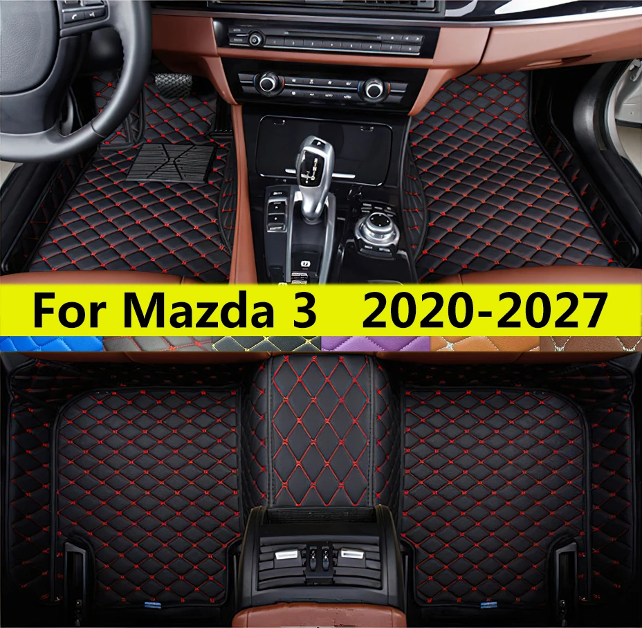 

Коврики подходят для Mazda 3 Hatchback BP 2027 2026 2025 2024 2023 2022 2021 2020 автомобильные кожаные подушечки для ног коврики авто полный комплект ковров