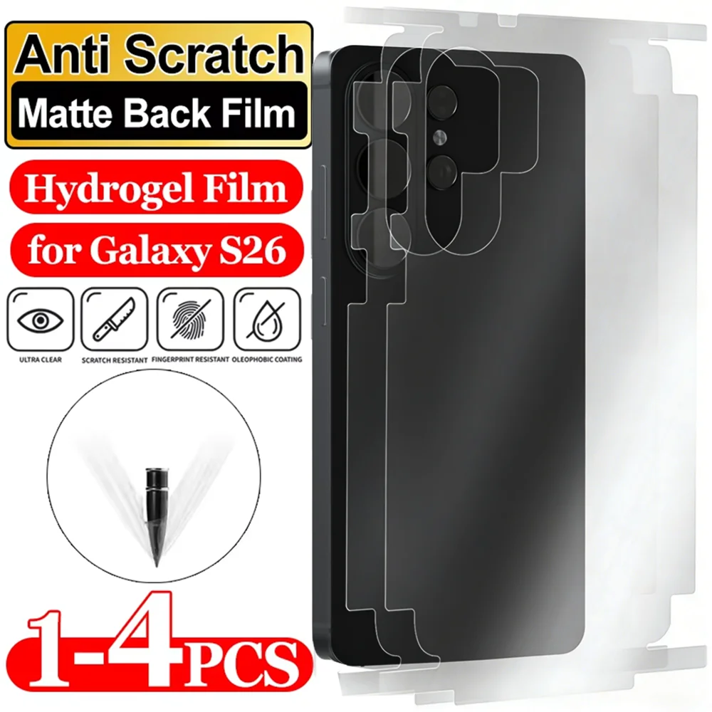 1-4Set HD Clear&Matte Soft TPU Hydrogel Back Film for Samsung Galaxy S26 Plus Ultra Side Edge Full Cover Protector Not Glass