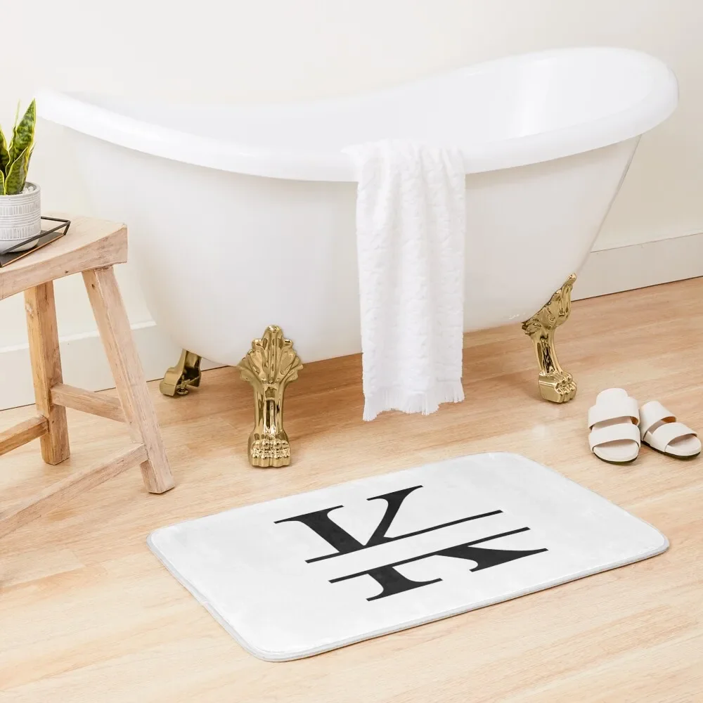 

Split Monogram Letter K Bath Mat Absorbent Carpet For Bathroom Kitchen Rug Toilet Carpet Hallways Mat
